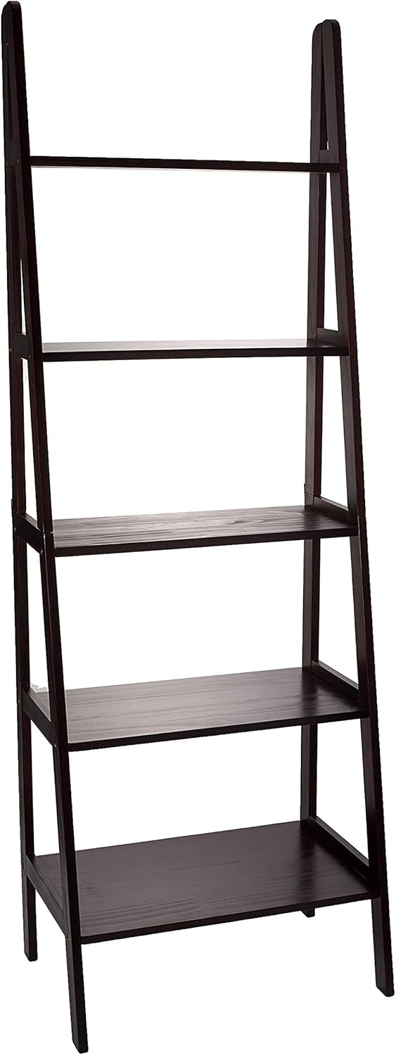 5-Shelf Corner White Bookcase S3167