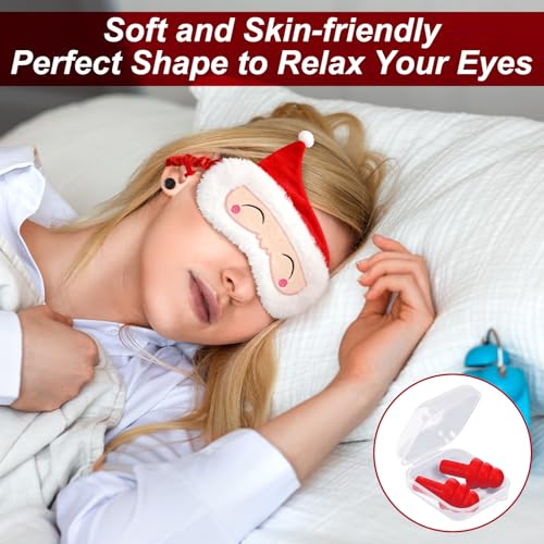 Christmas Sleep Mask Set with Satin Travel Bag J46364