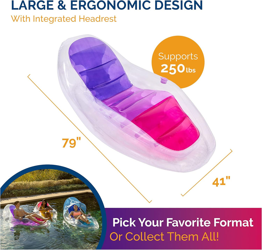 Translucent Inflatable Pool Float with Cup Holder D546