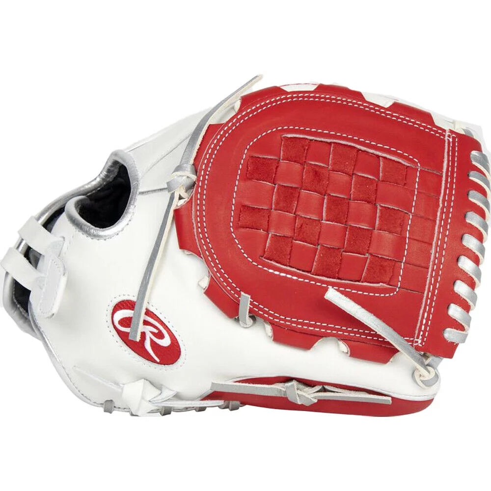 12" Fastpitch Glove White Scarlet P7417