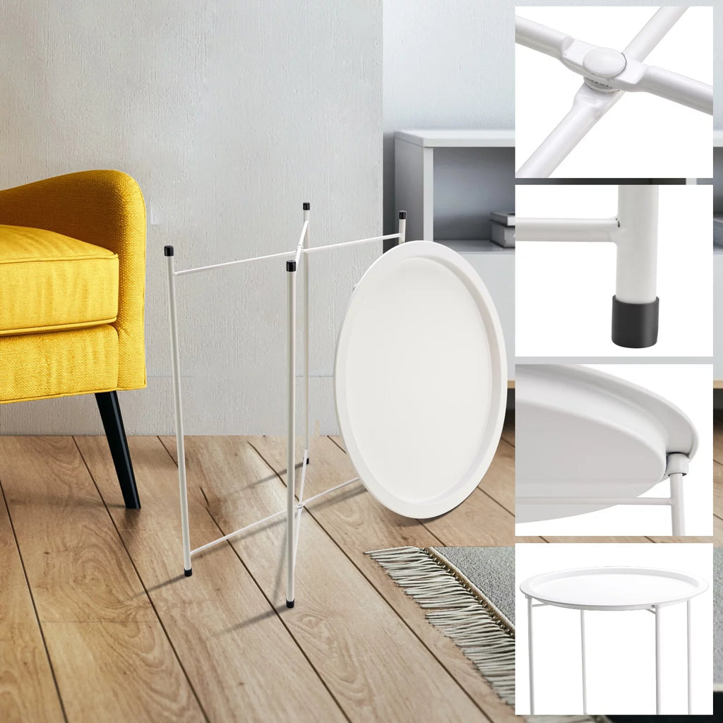 Black Round Foldable Side Table W154