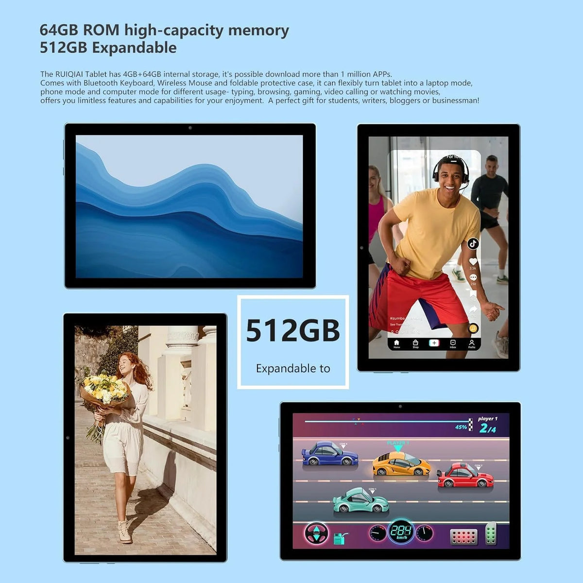 10.1 inch Android 12 Tablet with Keyboard S897