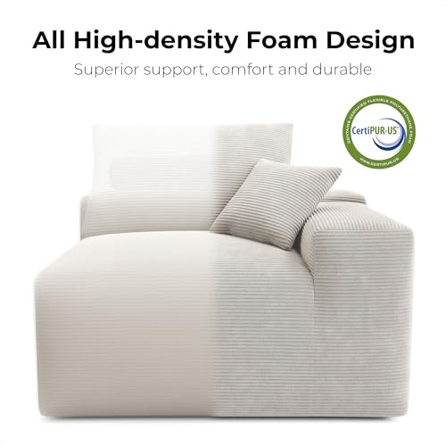 Green Corduroy L-Shaped Modular Sectional Sofa with Ottoman K3611