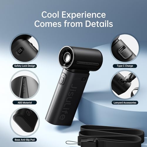 Portable Handheld Fan 5000mAh Rechargeable Black E57444