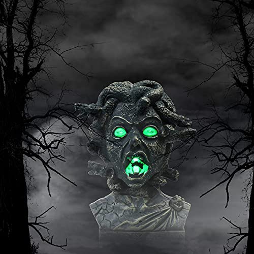 12 inch Electronic Animated Medusa Bust Halloween Decoration H920