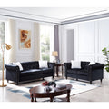 Black 2 Piece Sofa Set with 4 White Pillows P109758