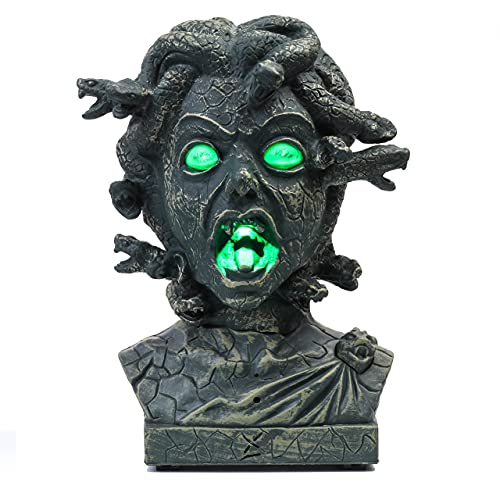12 inch Electronic Animated Medusa Bust Halloween Decoration H920