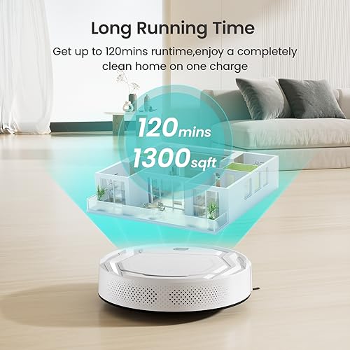 Robot Vacuum Cleaner with Strong Suction, 120 Mins Runtime, Slim, Self-Charging, Wi-Fi/App/Alexa Control Z729