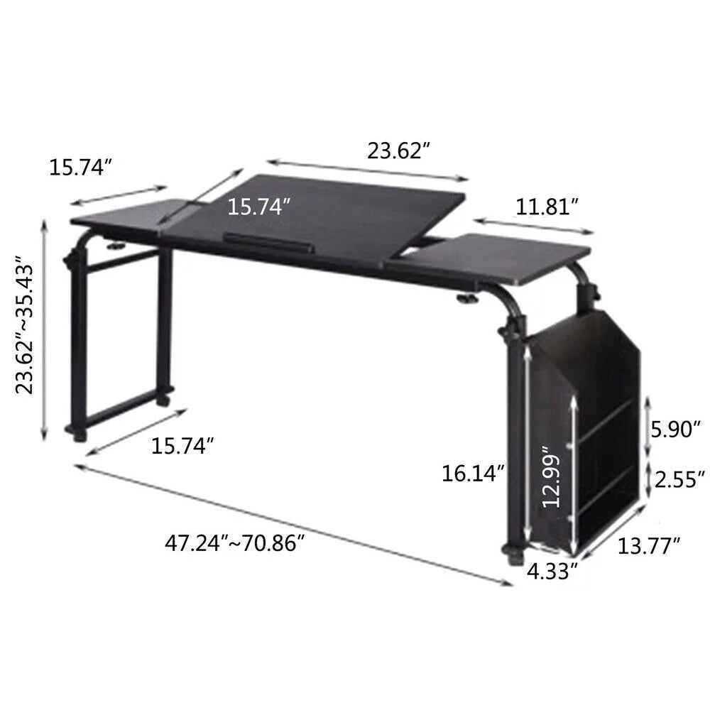 Stretchable Computer Desk with Wheels Y5488