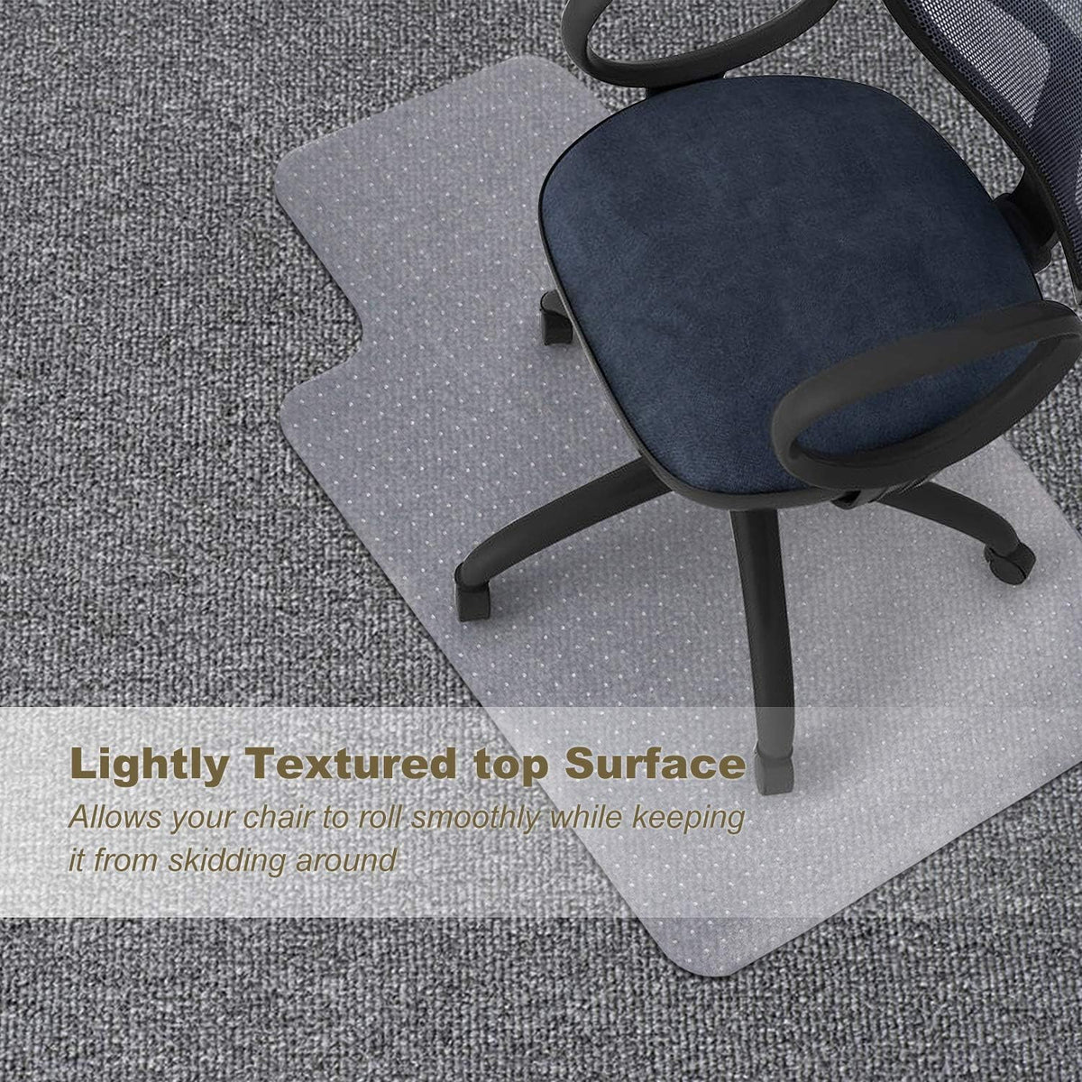 Transparent Office Chair Mat for Carpets with Studs (36 X 48 Rectangle) X88088