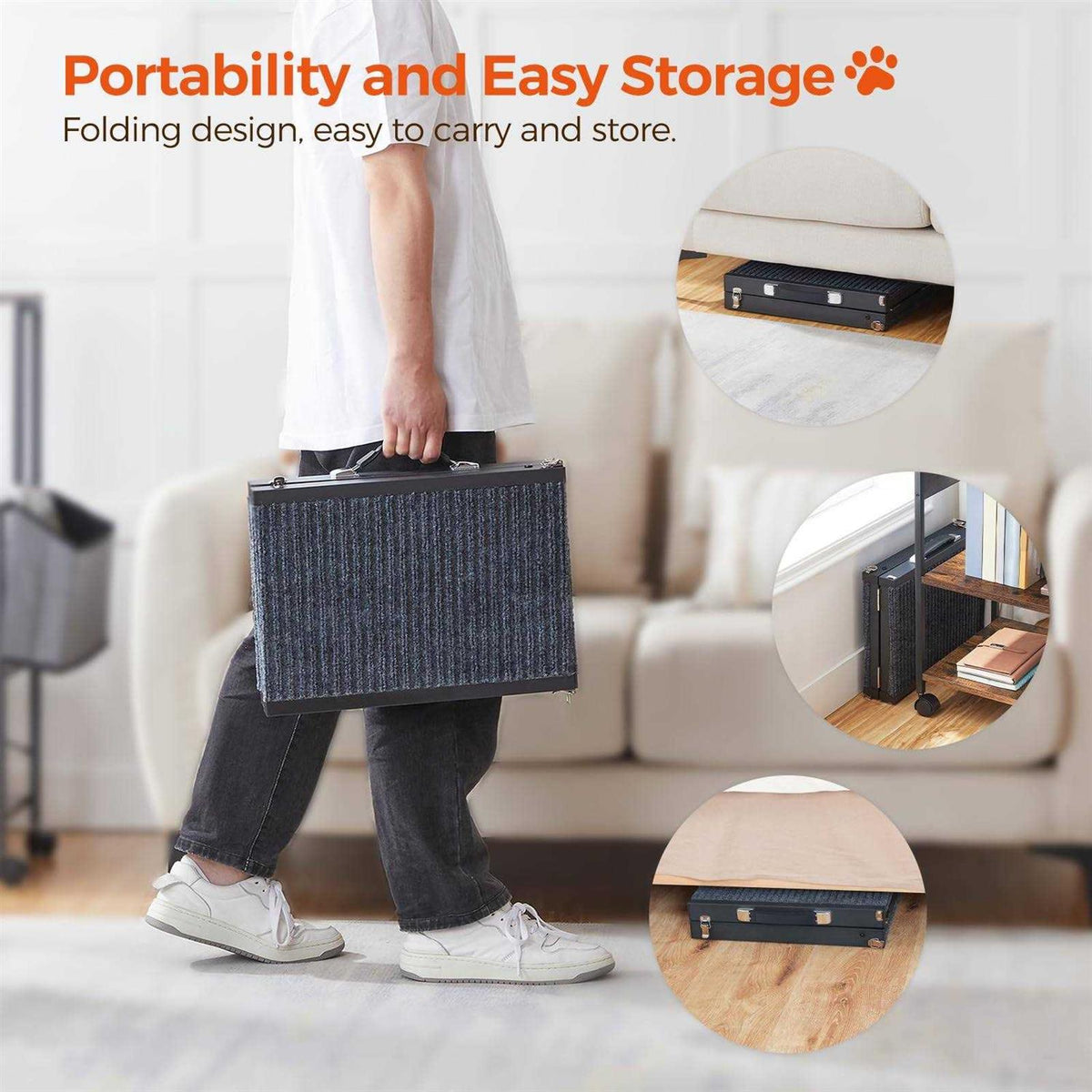 32'' Long Portable Pet Ramp with Non-Slip Rug Surface K717316