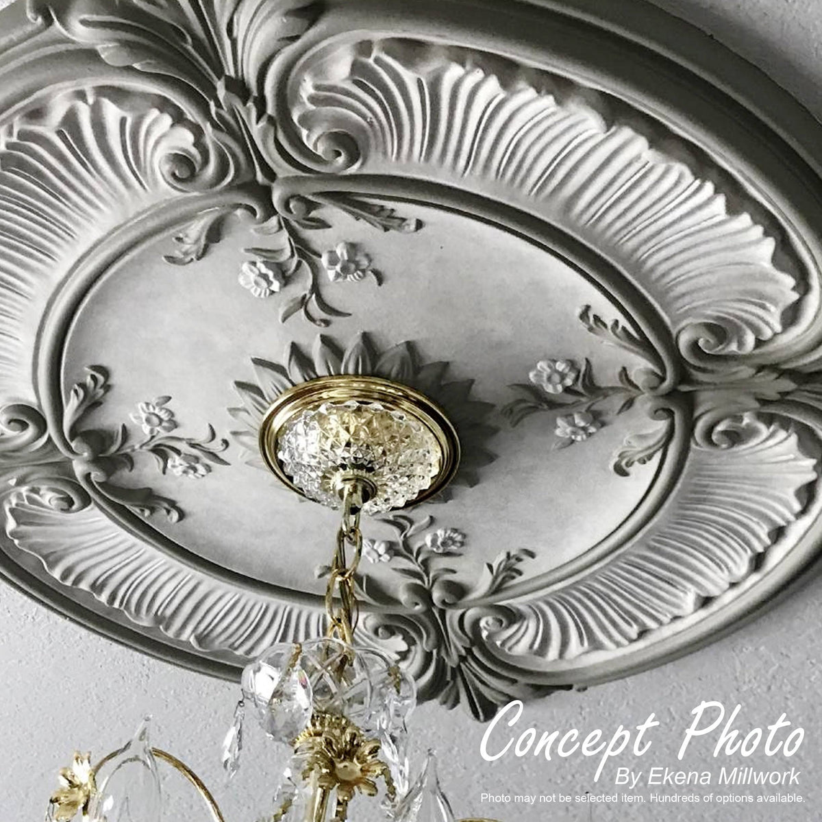 15 3/4x22OD x 1 7/8x22P Hand-Painted Flash Gold Ceiling Medallion U1618