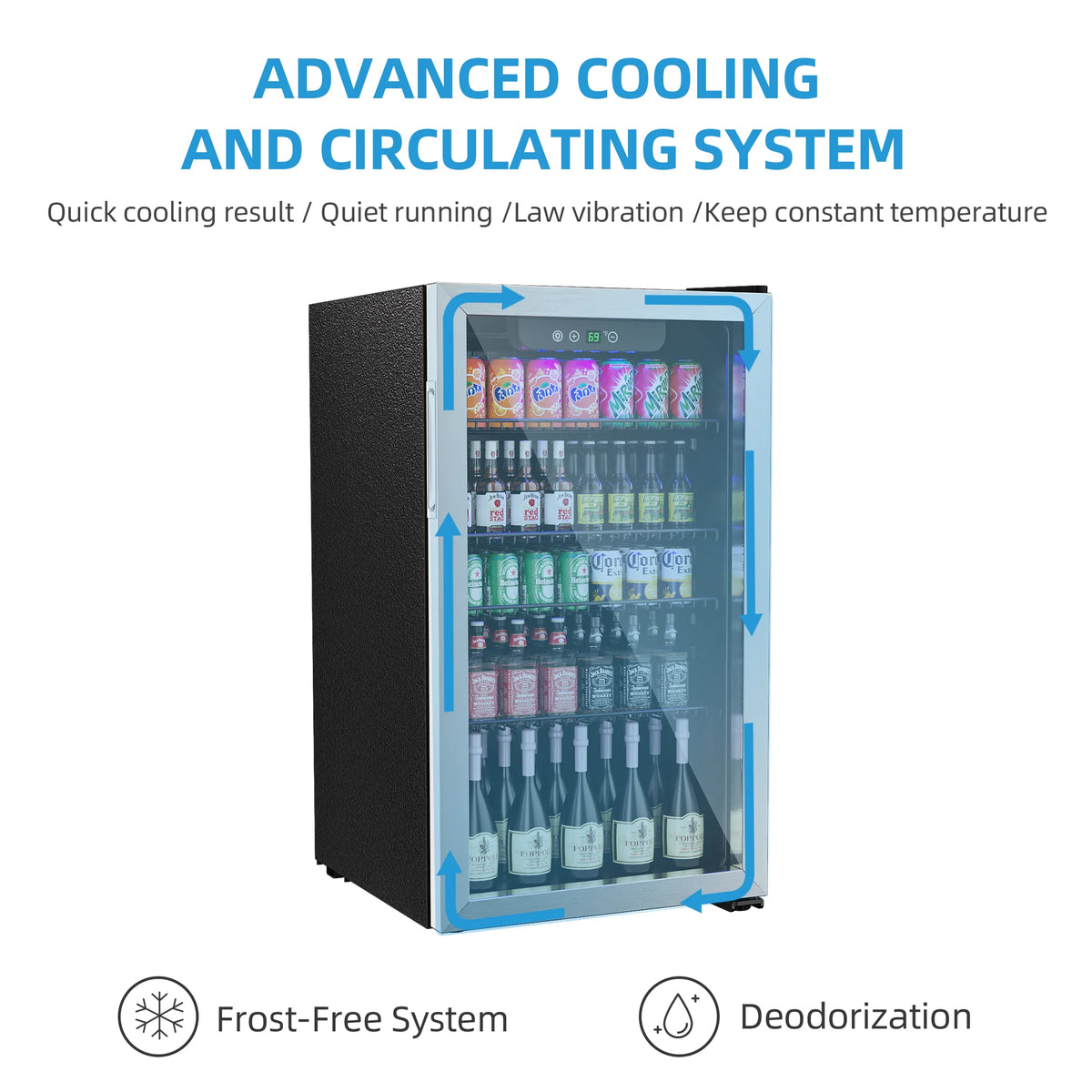 Compact Freestanding Beverage Refrigerator with Glass Front Door S197504