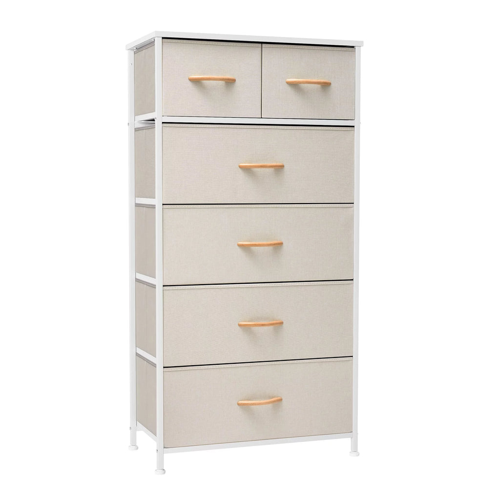 Beige 6-Drawer Dresser Chest W66622