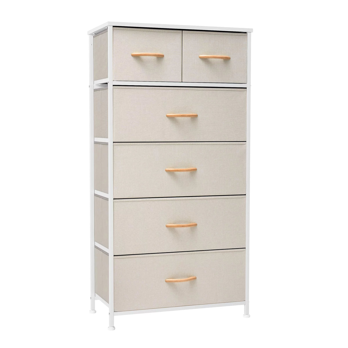 Beige 6-Drawer Dresser Chest W66622