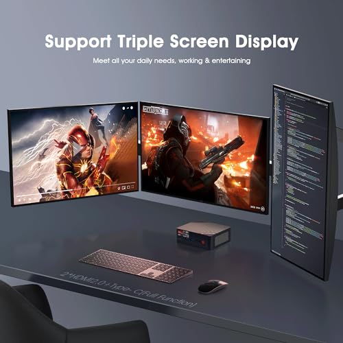 Mini PC N100 Intel 12th Windows 11 Pro 16GB DDR4 RAM 512GB PCIe SSD, 4K 60HZ Triple Displays Dual HDMI Type-C, 6W TDP Quiet Mini PC, WIFI5 I313871