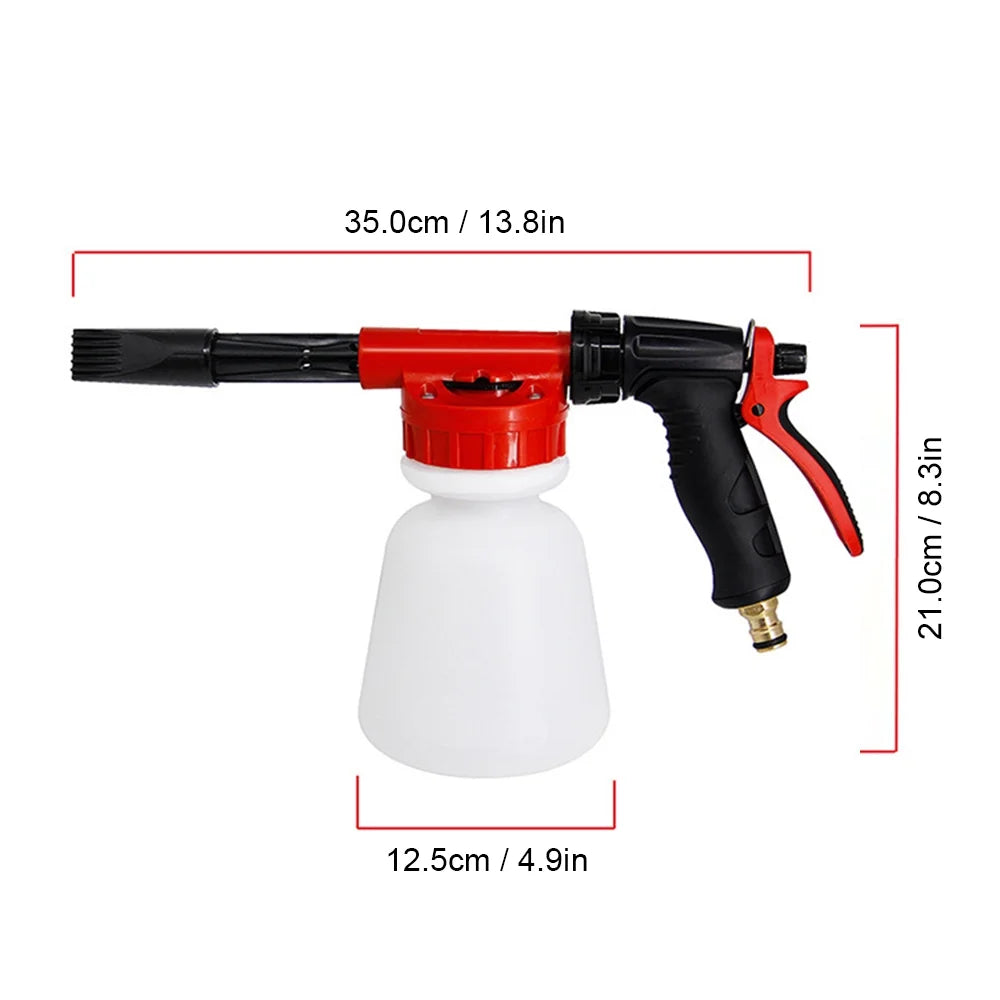 Car Wash Foam Sprayer Nozzle Kit with 1 Liter Bottle Universal Connectors I805