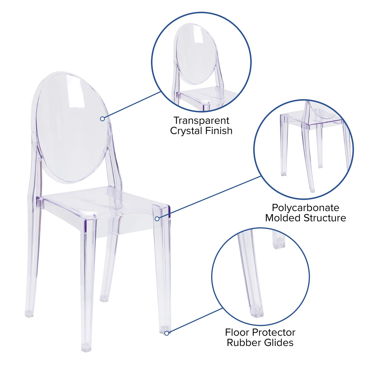 Transparent Crystal Side Chair F175