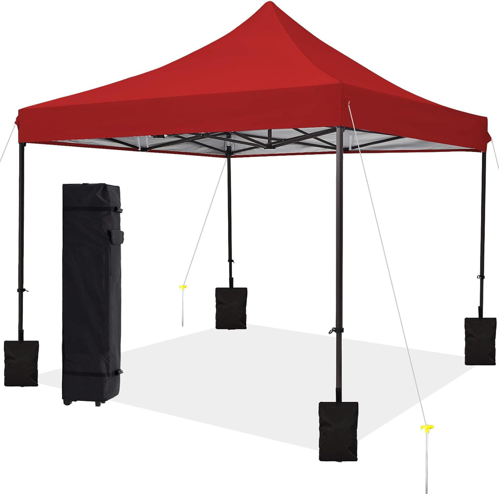10'x10' Pop Up Canopy Tent with Sand Weights & Roller Bag G937