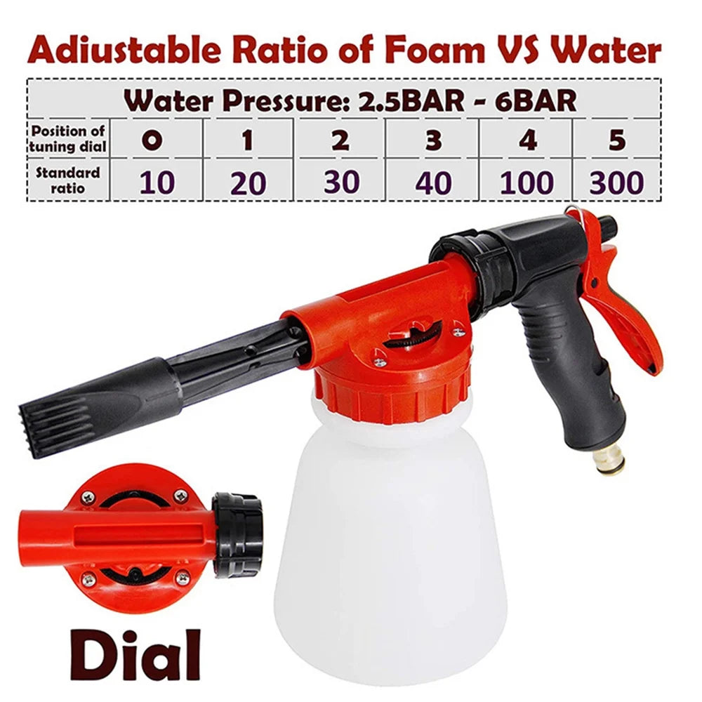 Car Wash Foam Sprayer Nozzle Kit with 1 Liter Bottle Universal Connectors I805