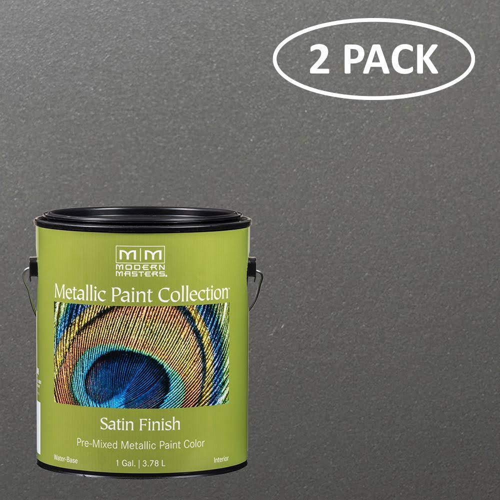 1 Gallon (2 Pack) Satin Pewter Metallic Paint Y569