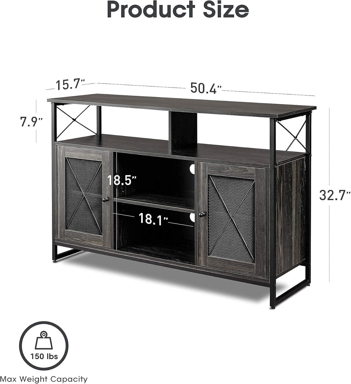 55 inch TV Stand with Storage Cabinet X9711
