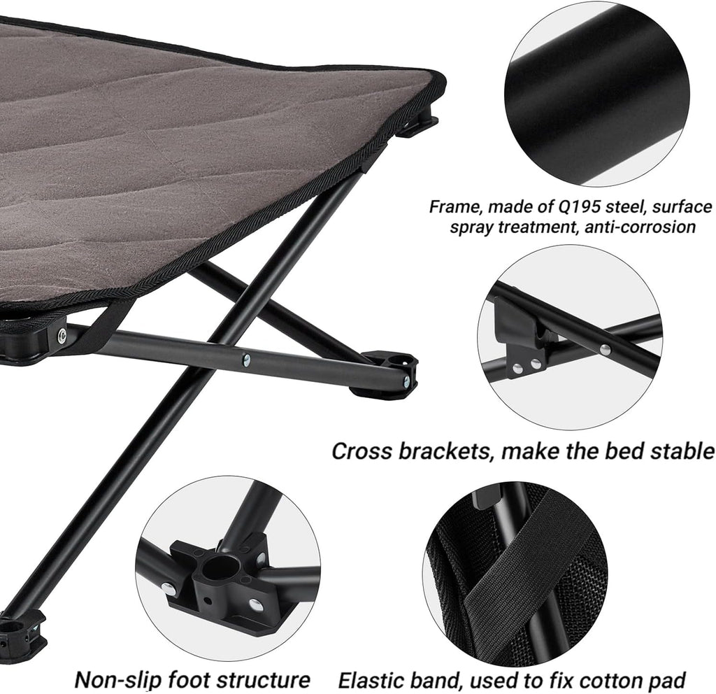 Elevated Folding Dog Cot with Washable Sleeping Mattress and Carrying Bag T801