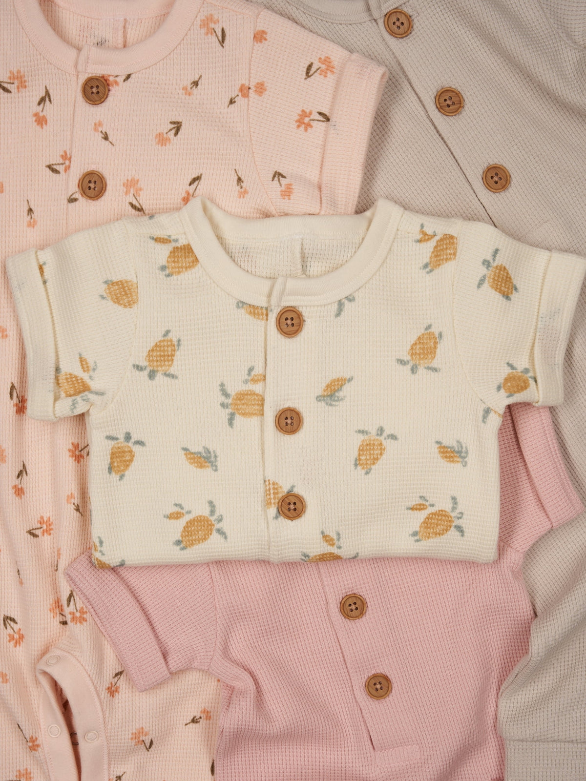 Baby Girl Short Sleeve and Long Leg Romper K257