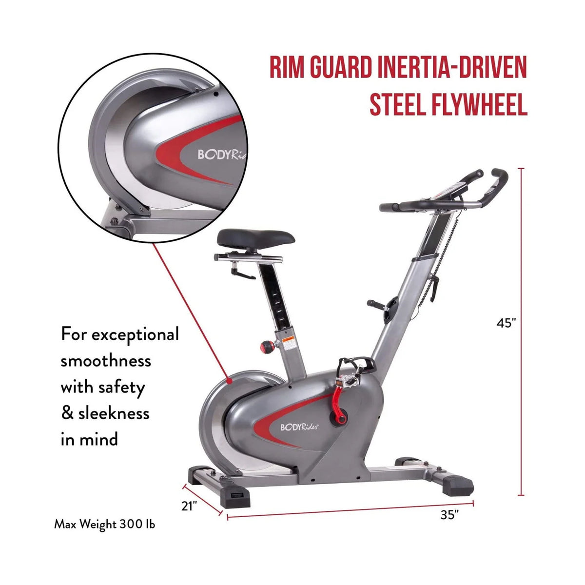 Indoor Upright Bike with 250 LBS Capacity J899428