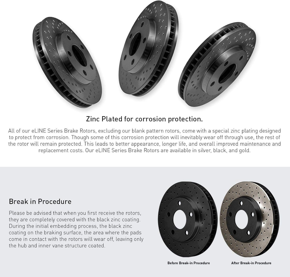 Front Black Drilled Brake Rotors Kit with Semi-Met Pads T486