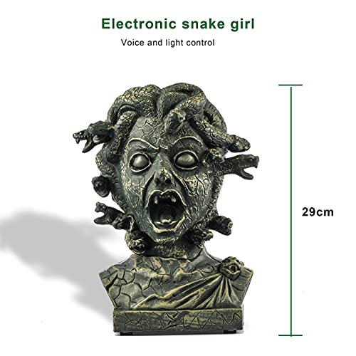 12 inch Electronic Animated Medusa Bust Halloween Decoration H920