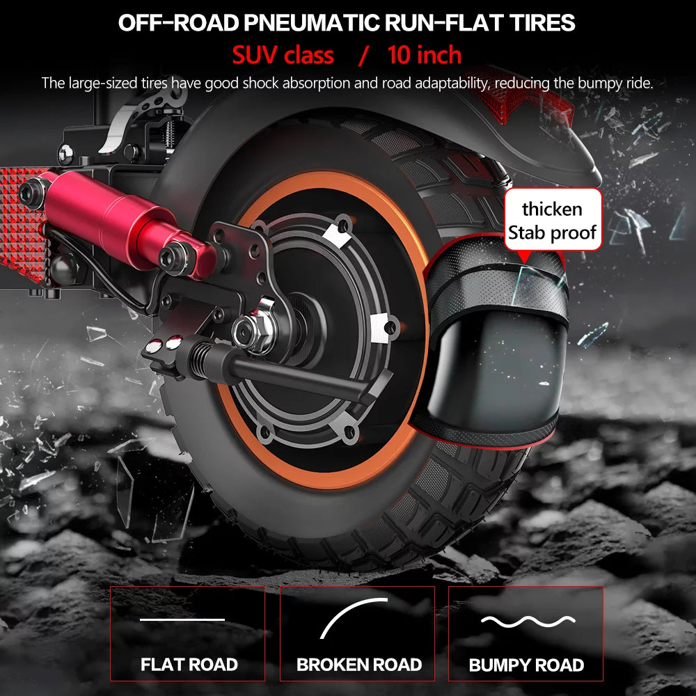 Electric Scooter with Seat, 10" Pneumatic Tires, 600W Motor P25088