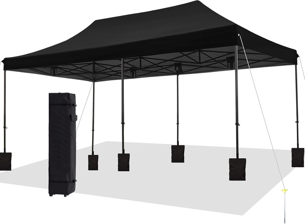 10'x10' Pop Up Canopy Tent with Sand Weights & Roller Bag G937