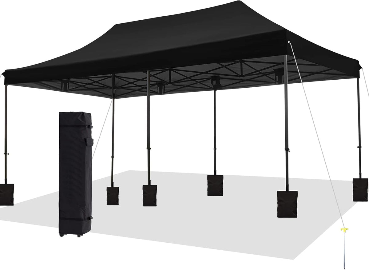 10'x10' Pop Up Canopy Tent with Sand Weights & Roller Bag G937