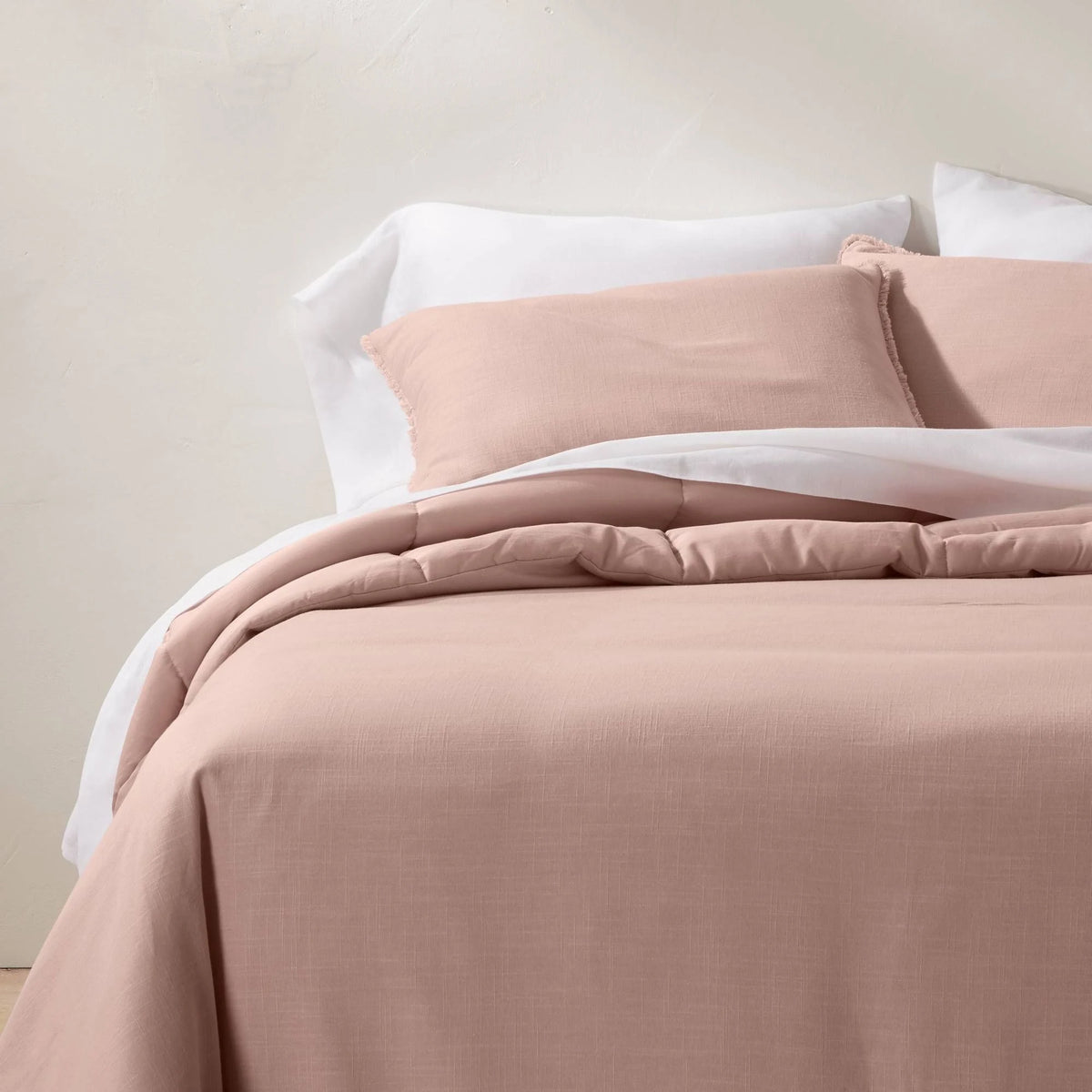 Blush Linen Blend Comforter and Sham Set L13284