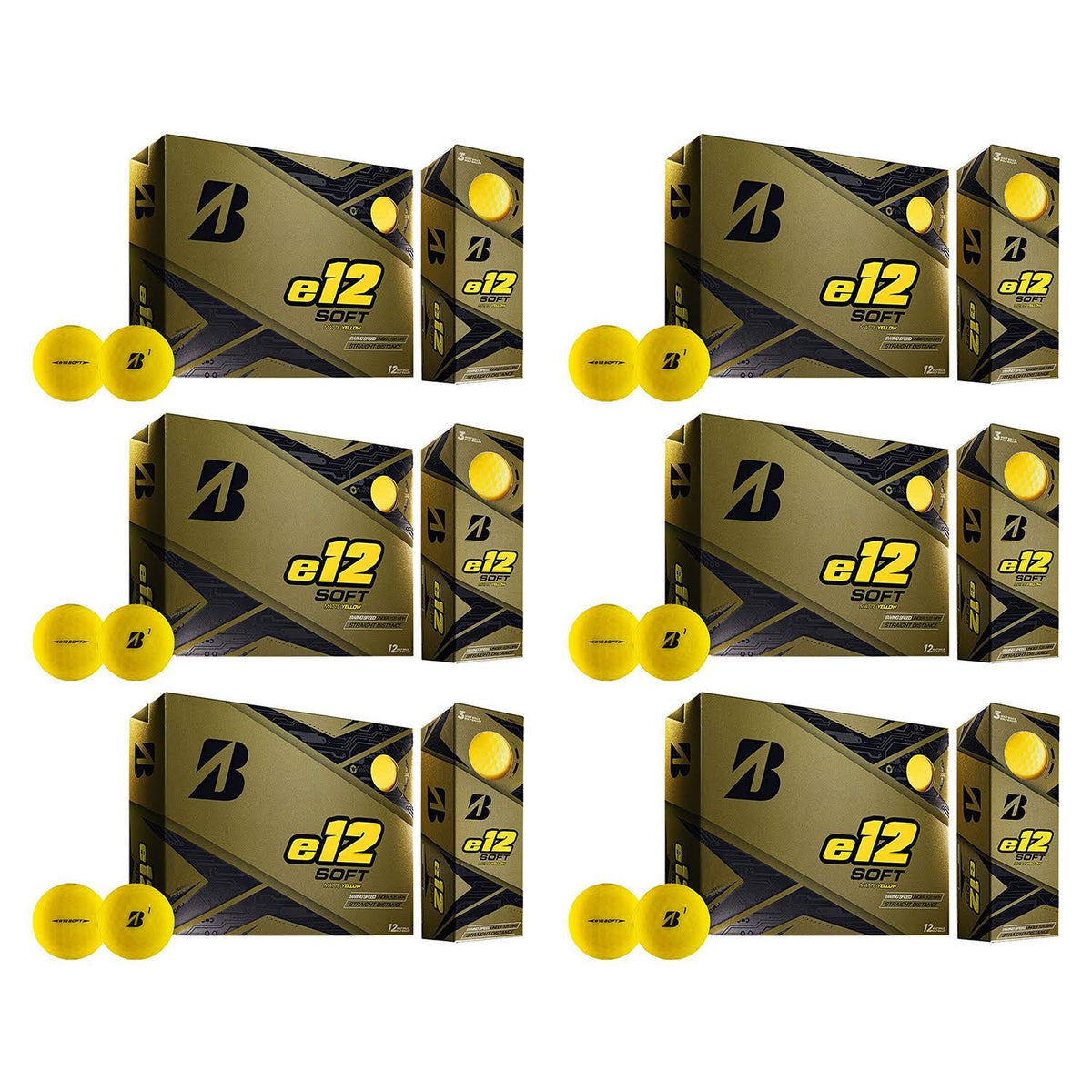 Yellow 3-Piece Golf Balls 1 Dozen O170