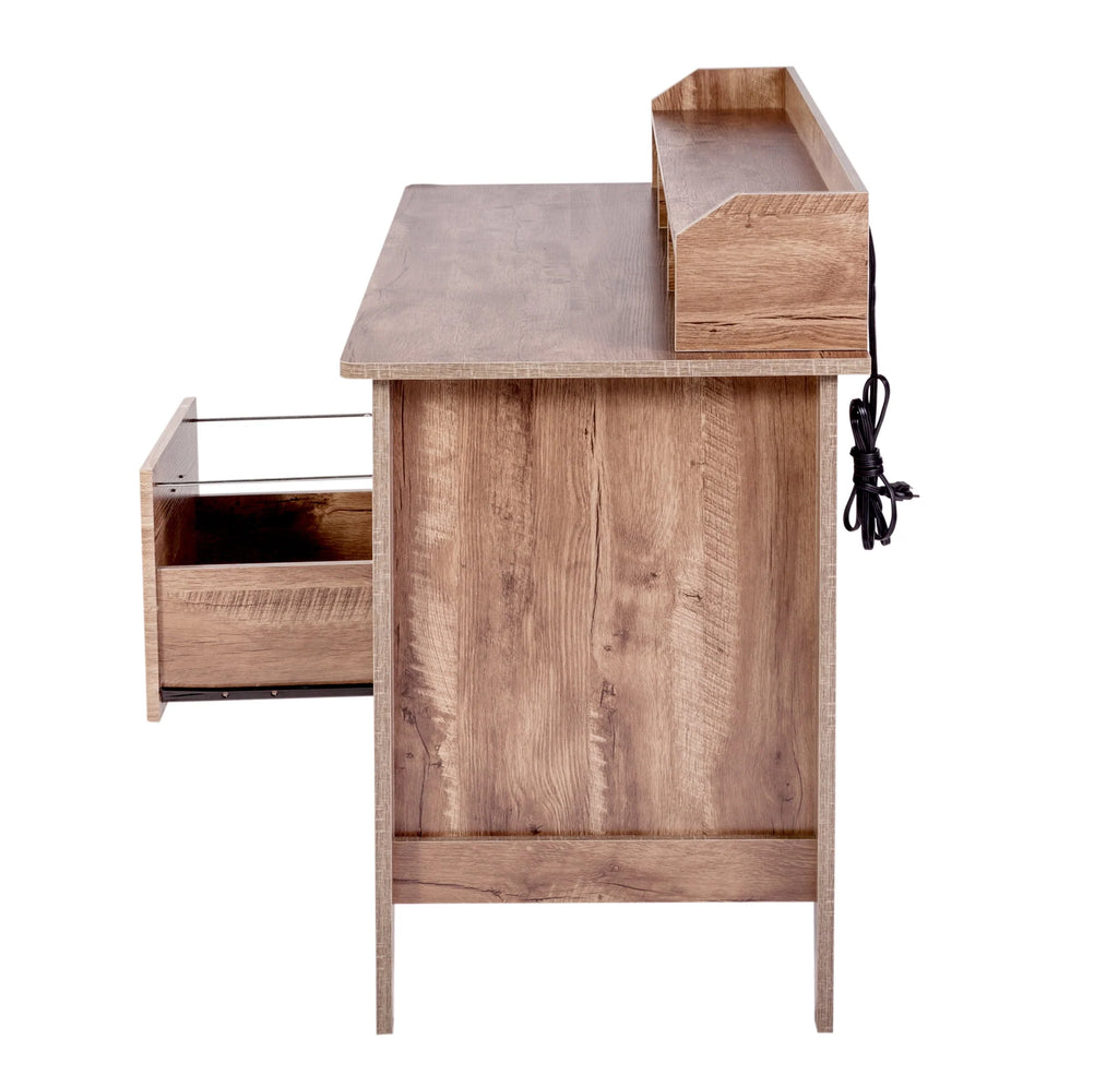 Executive Desk with Hutch, USB and Charger Hub S21415