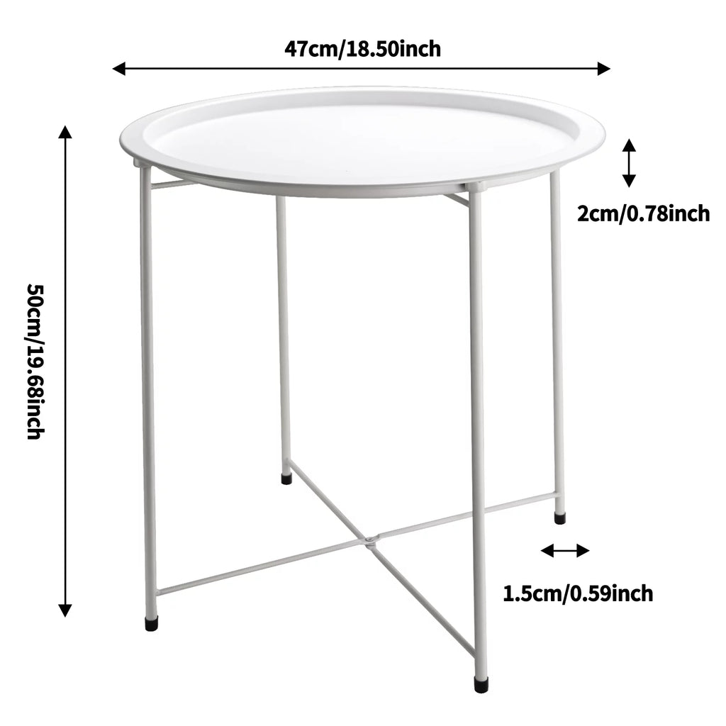 Black Round Foldable Side Table W154