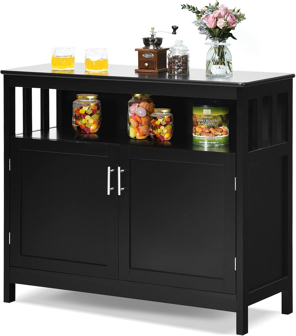 White Wooden Kitchen Buffet Sideboard Cabinet with Drawer J626060