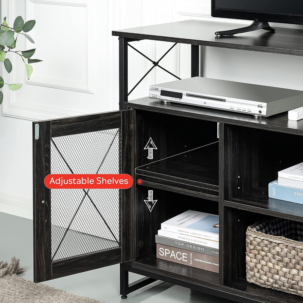 55 inch TV Stand with Storage Cabinet X9711