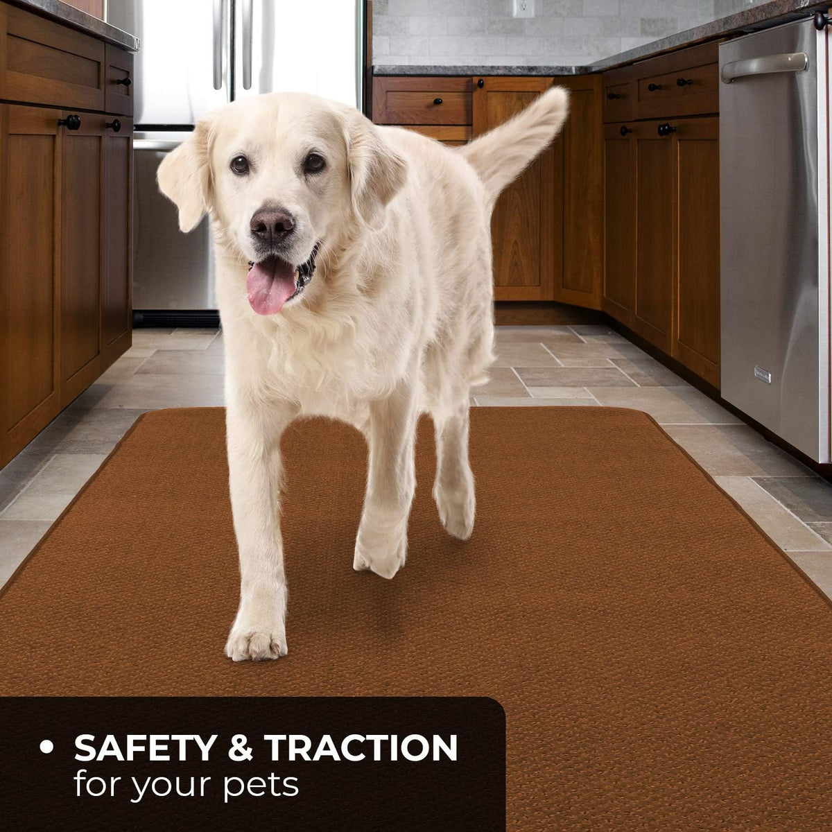 Skid-Resistant Carpet Runner Toffee Brown 6 Feet X 27 Inches J193050