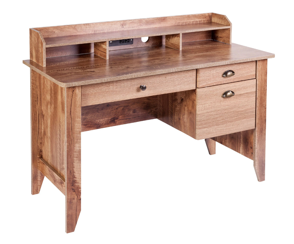 Executive Desk with Hutch, USB and Charger Hub S21415