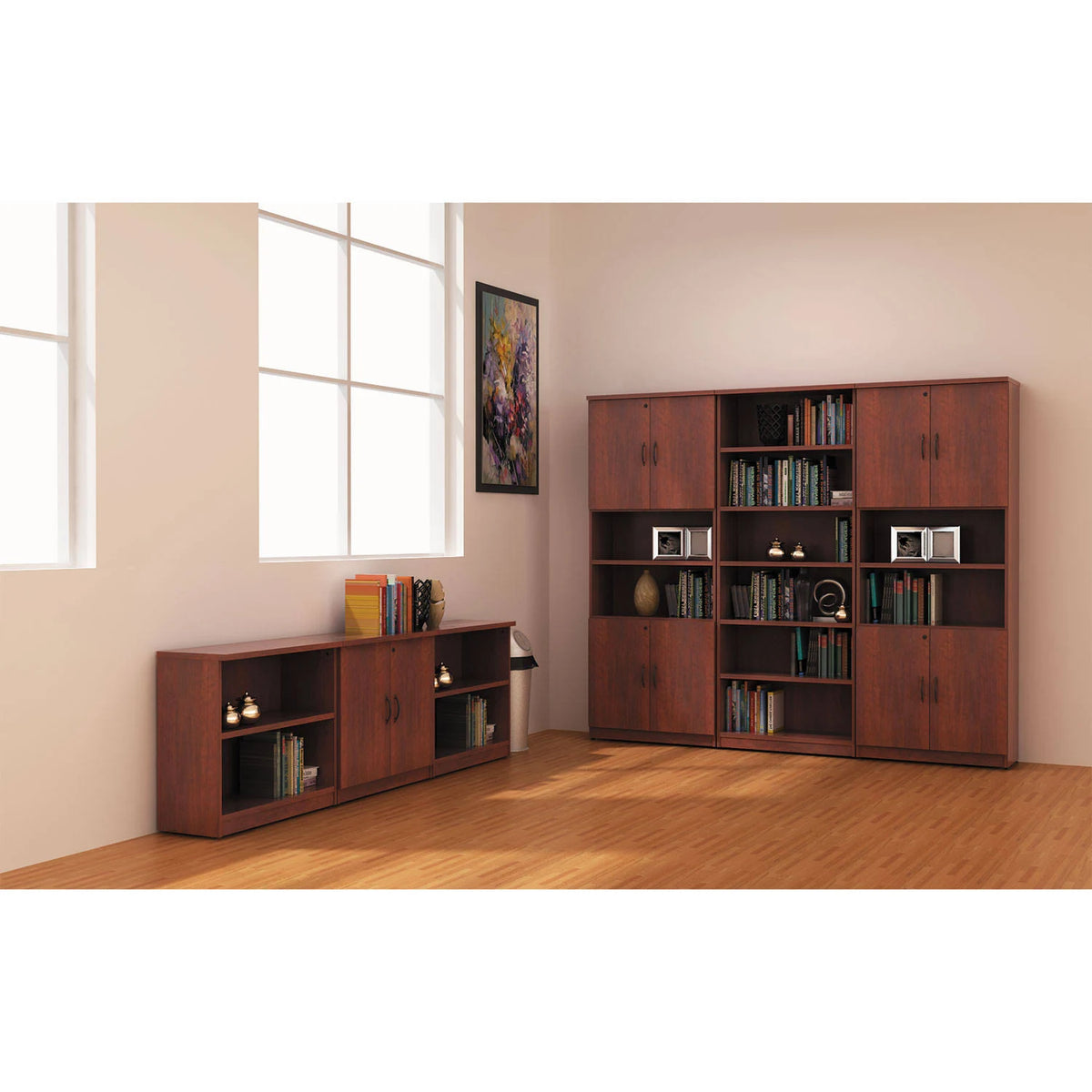 Med Cherry Two-Shelf Bookcase Y585