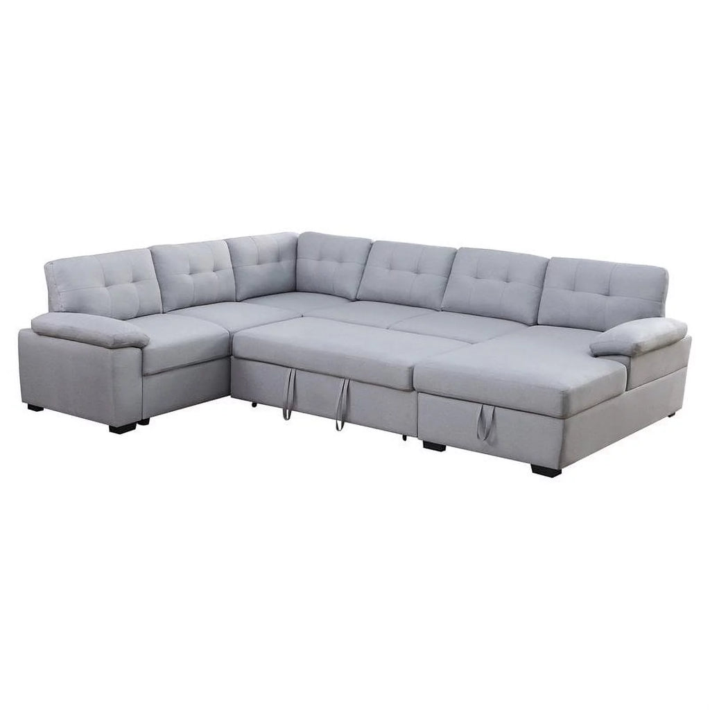 5-Seat Fabric Sleeper Sectional Sofa with Storage X554055
