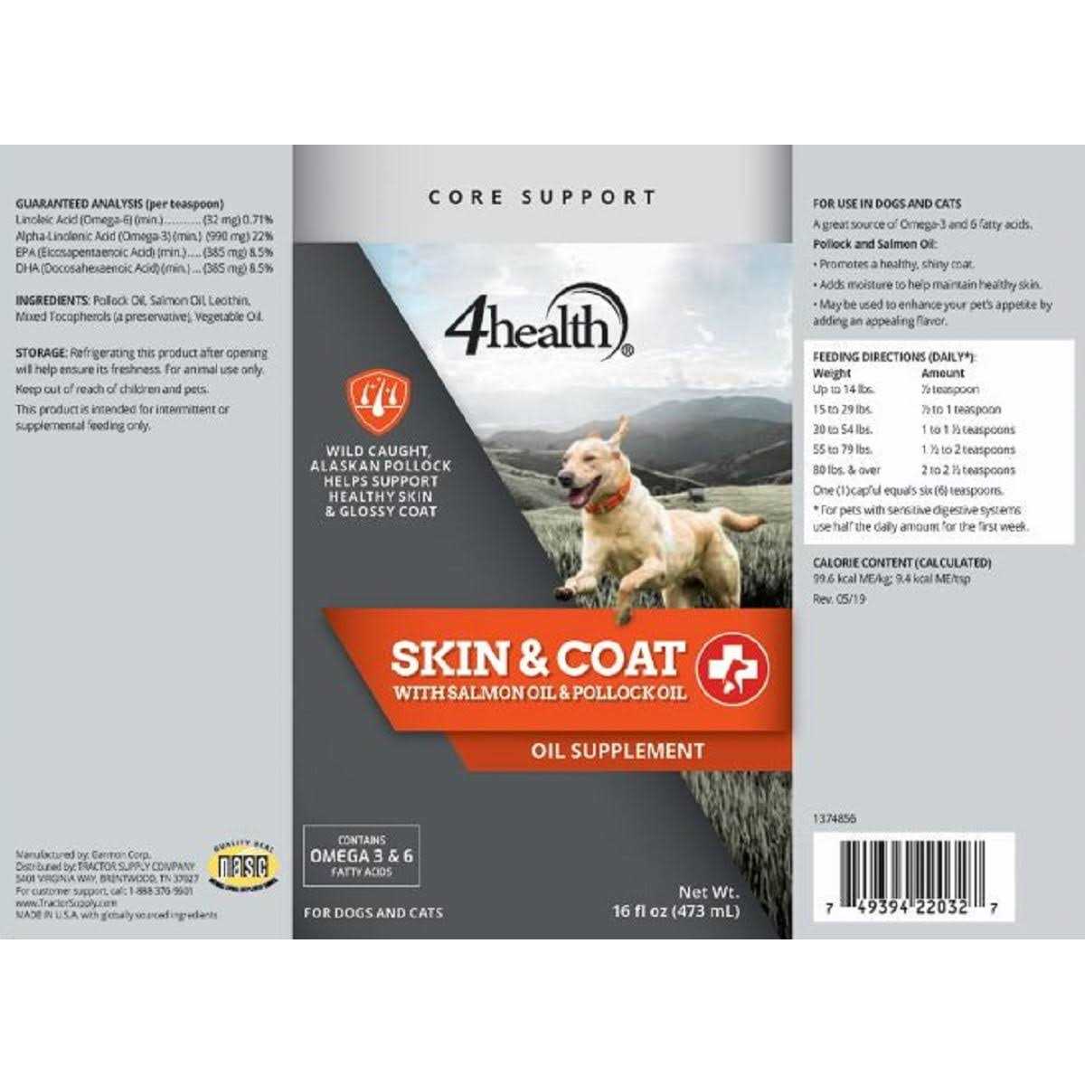 Salmon and Pollock Oil Skin and Coat Supplement for Dogs Z278035
