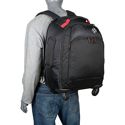 Black 19-Inch Rolling Backpack N7458