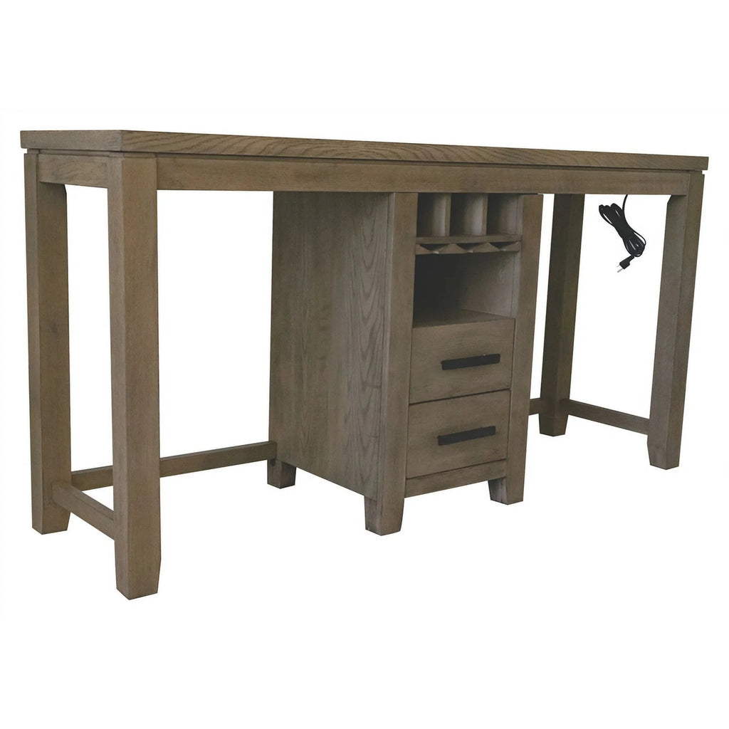 3PC Wood Sofa Console Bar Table Set with 2 Stools U692