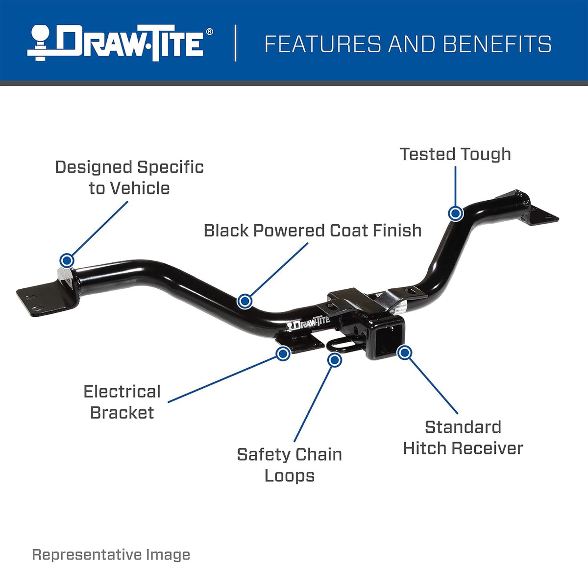 Black 2" Square Receiver Hitch V4539