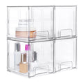 Clear Plastic Stackable Storage Drawers 4 Pack S149