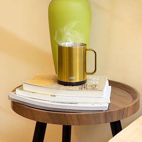 Gold 14 oz Self-Heating Coffee Mug with Lid E53197